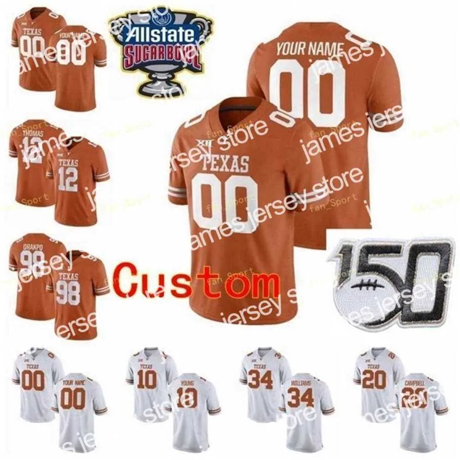 American College Football Wear Thr Ncaa College Jerseys Texas Longhorns 49 Ta'quon Graham 6 Devin DuVernay 6 Juwan Mitchell 6 Quandre Diggs Custom Football Syeded