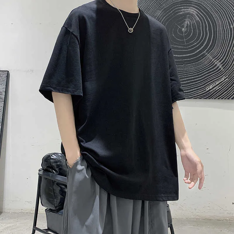 Men's T-Shirts LAPPSTER-Youth Men Cotton Harajuku Graphic Short Sleeve T Shirts 2022 Mens Black Classical Tee Male Oversized O-Neck Tops T230103