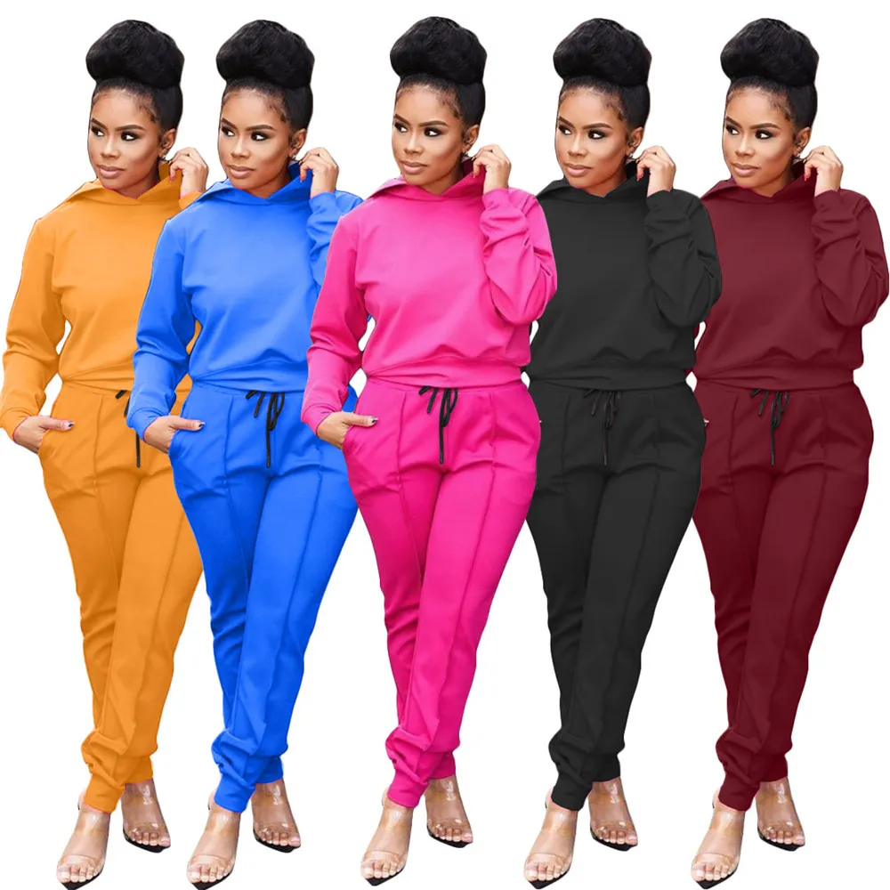 Jesienno-zimowe dresy damskie Plus rozmiar 3XL 4XL stroje z długim rękawem swetry bluza z kapturem spodnie zestawy dwuczęściowe dresy Casual Sportswear Jogger Suits 8623