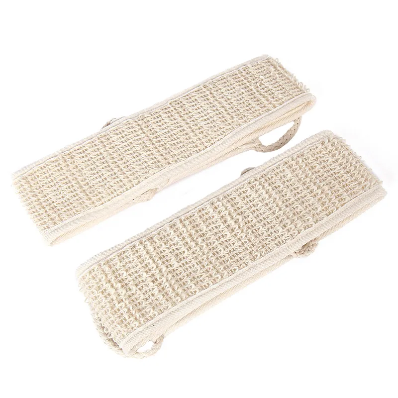 Asciugamano in lino di cotone con schienale lungo Sfregamento Spazzola da bagno Spazzole esfolianti a doppia faccia Scrubber per il corpo Corpi Cura della pelle Sfregamento Forniture per il bagno Cepillo De Bano Para Frotar