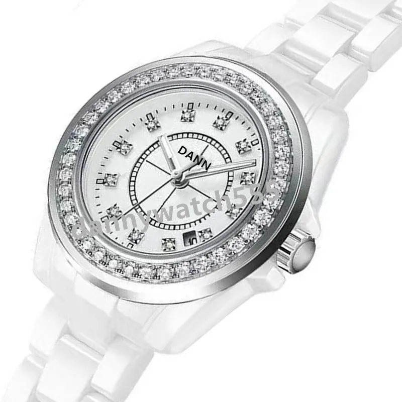 H2981セラミックデザイナーウォッチダイヤモンドファッションレディースクォーツムーブメントウォッチ33mm/38 mm耐水性腕時計女性ギフトウォッチrelogio