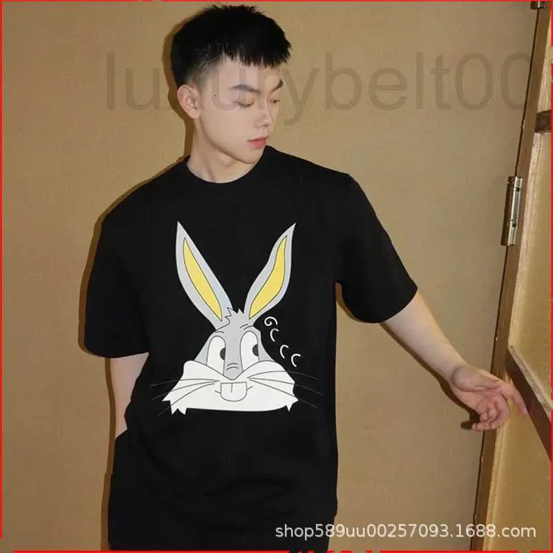 Magliette da uomo firmate primavera nuova maglietta cartone animato coniglio girocollo manica corta top moda coppia QU3G