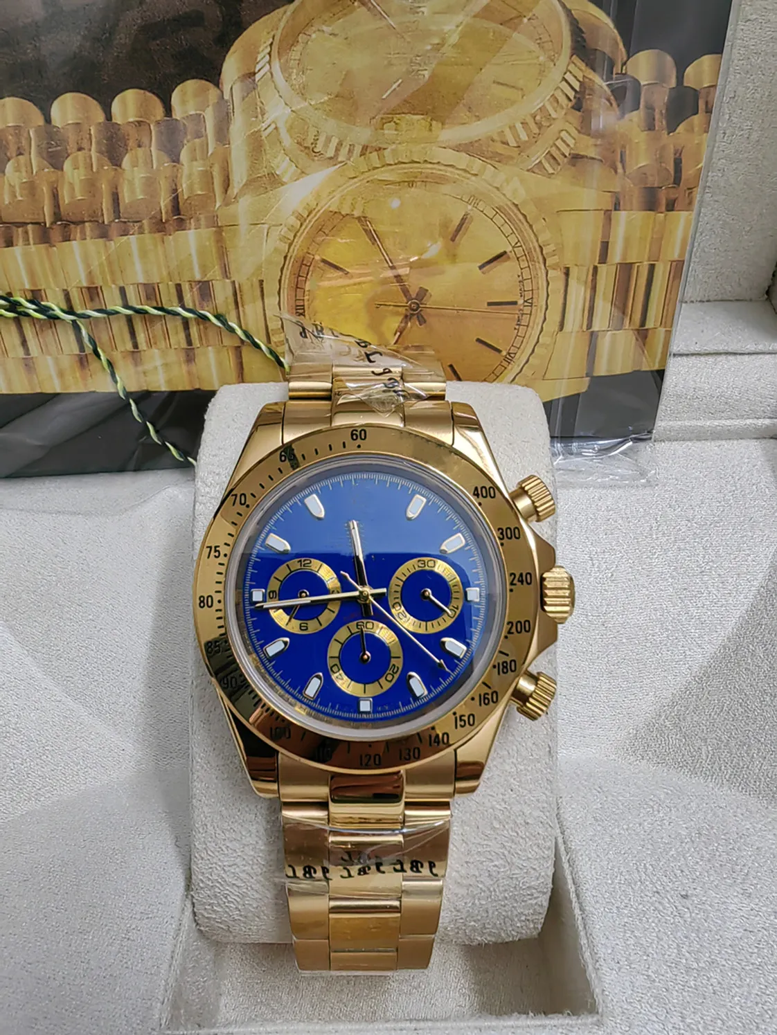 Med original Box Mens Watch Automatiska mekaniska klockor 40mm rostfritt stålrem 116509 116519 Gold Wristwatch Ceramic Case Life Waterproof Design 2023