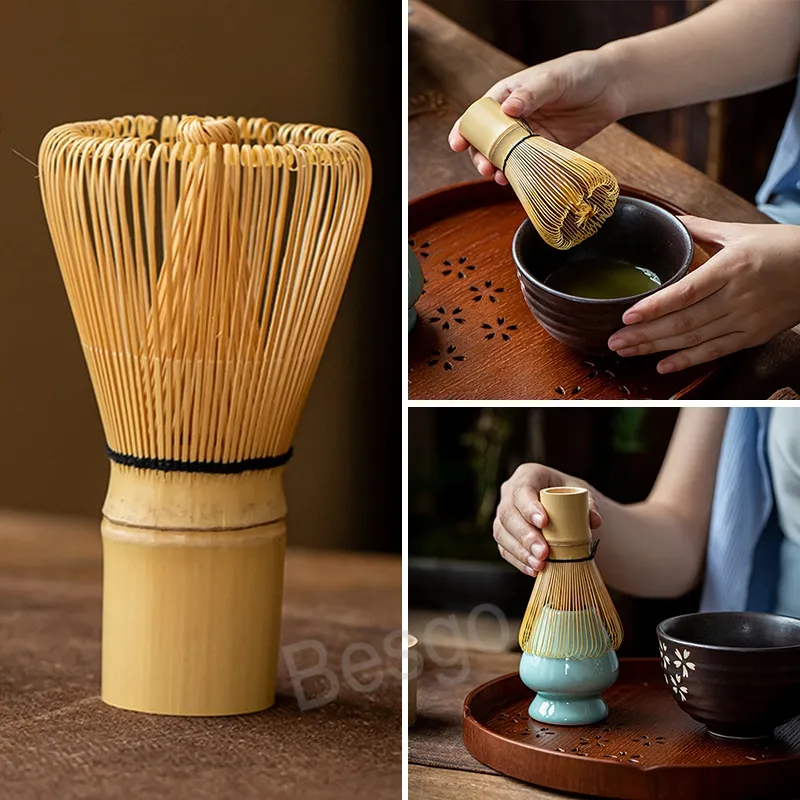 Japanese Tea Powder Stirring Bamboo Brush Set Practical Matcha Mixing