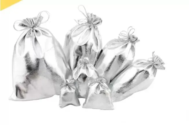 New 4sizes Fashion Gold Silver Plated Gauze Satin Jewelry Bags Jewelry Christmas Gift Pouches Bag 5x7cm 7X9cm 9x12cm 13x18cm