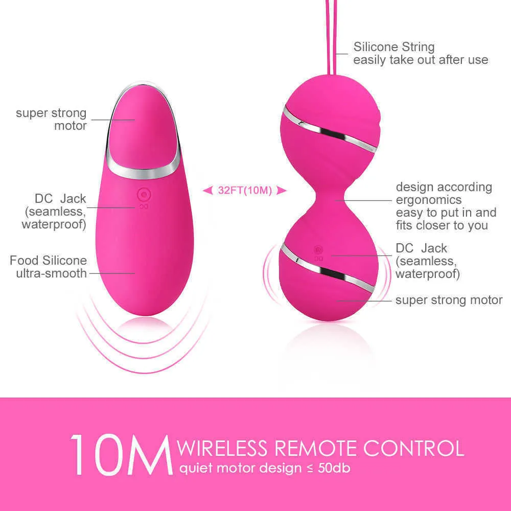 ビューティーアイテム7スピードリモコンケーゲルボール膣タイトエクササイズ振動卵芸者ベンWA Sデュアルバイブレーター女性のためのセクシーなおもちゃ