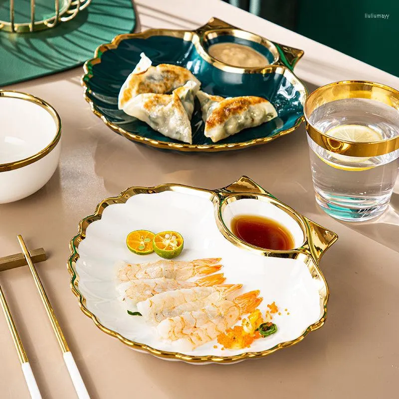 Talerze Sushi Breakfast Talerz Tablica Ceramiczna Dumpling Tray Shop Kształt Szybki sos sosowy