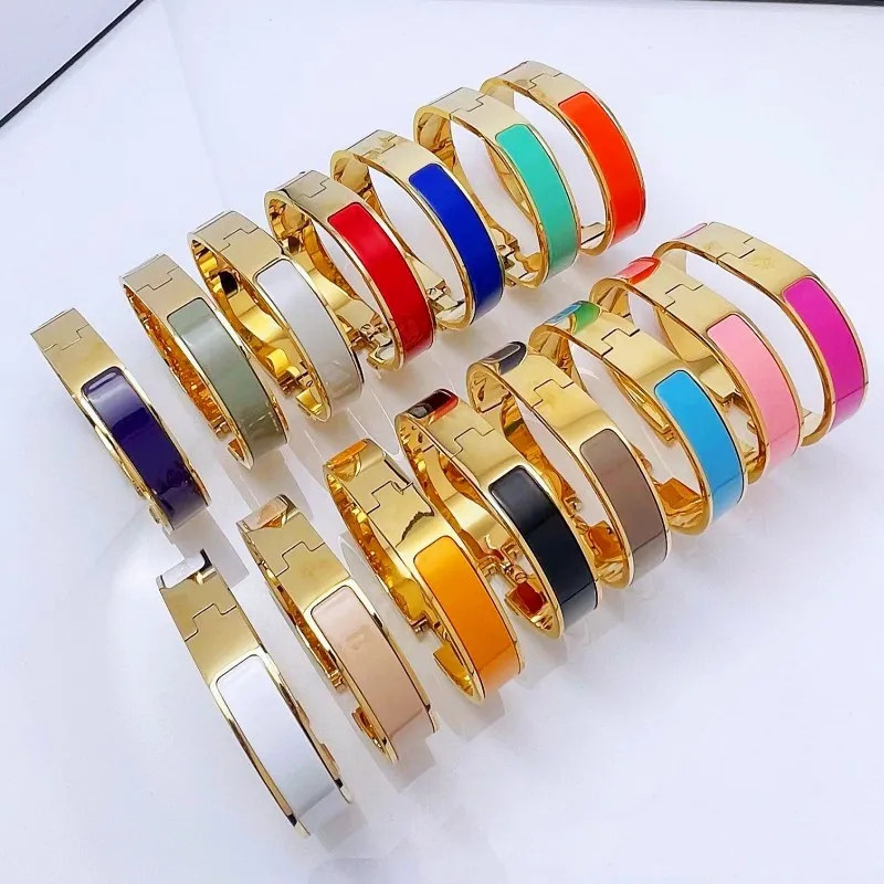 Hluxury Classic Armband Fashion Designer Women's Gold Cuff Armband F￤rgglada emaljsmycken 316L 18K Rostfritt st￥l Fabrik grossist och detaljhandel