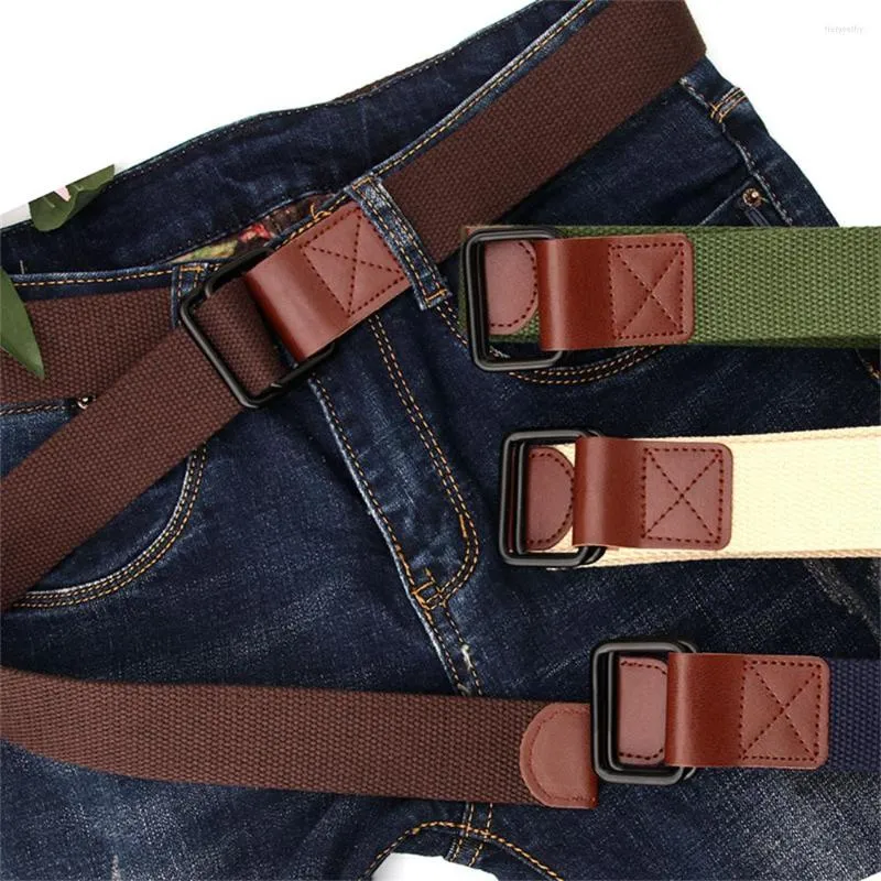 Belts Young Students Jeans Double-buckle Workwear Personality Trend Explosive Men's And Women's Canvas Belt K707