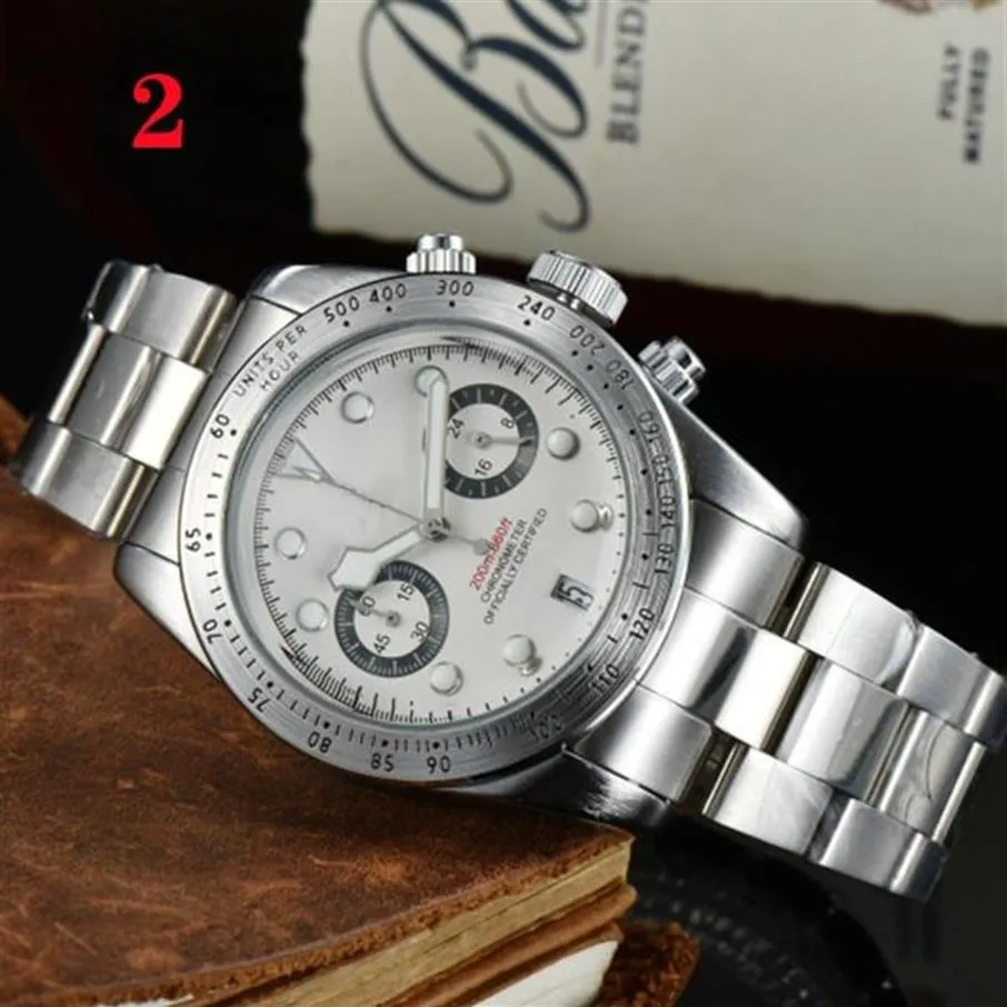 2021 Hoogwaardige luxe herenhorloges Five-Nedle All Dial werken met kalenderfunctie Quartz Watch Fashion Tudo Brand Pols2575