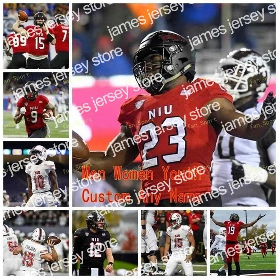 American College Football Wear THR NCAA College Jerseys Northern Illinois Huskies 2 Lance Deveaux Jr. 21 Erin Collins 21 Marcus Jones 22 Tre Harbison Custom Football