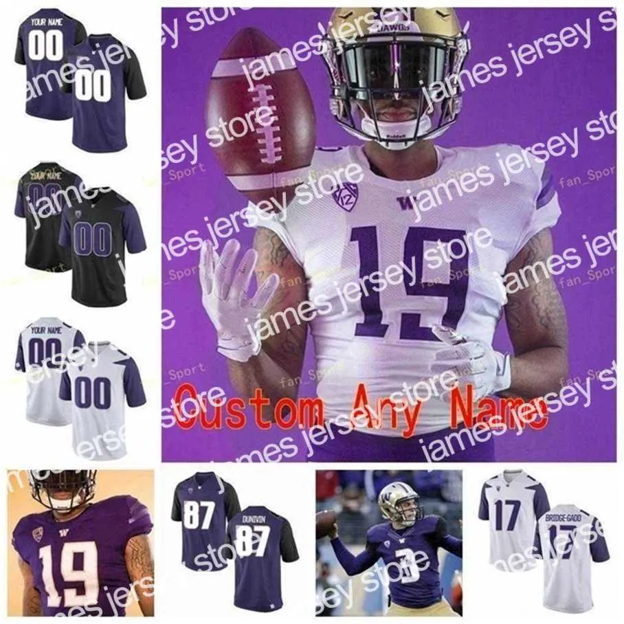 American College Football Wear Thr NCAA College Jerseys Washington Huskies 25 Burr-Kirven 25 Sean McGrew 26 Salvon Ahmed 28 Newton 3 Jake Browning 3 Molden Custom Foo