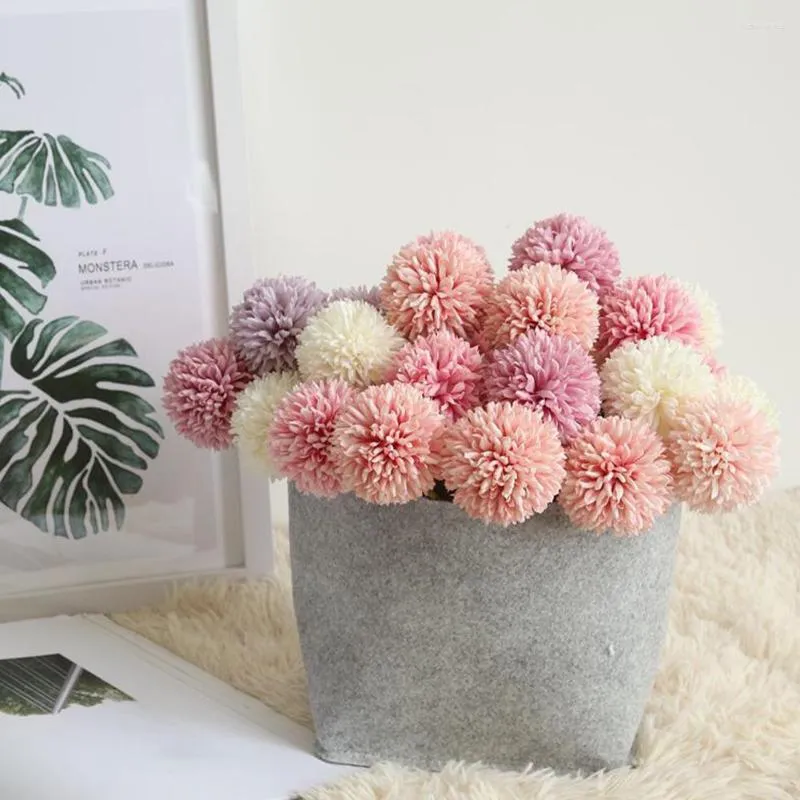 Decoratieve bloemen 5 stks/set kunstmatige hortensia bruiloftsfeest huisdecor met stengelboeket bruids zijden doek