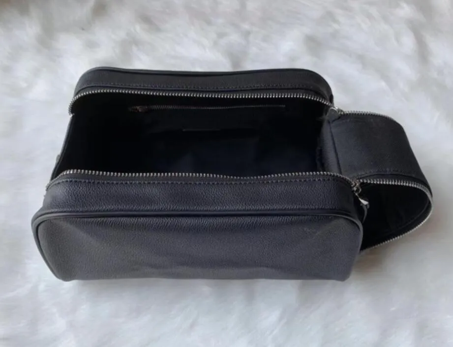 Mulheres de luxo viajando saco de toalete designer lavagem bolsa negócios duplo zíper capacidade couro sacos cosméticos bolsa mak342s