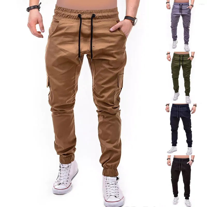 Pantaloni da uomo IN Autunno Uomo Hip Hop Harem Joggers 2023 Pantaloni maschili Pantaloni sportivi multitasche solidi da uomo