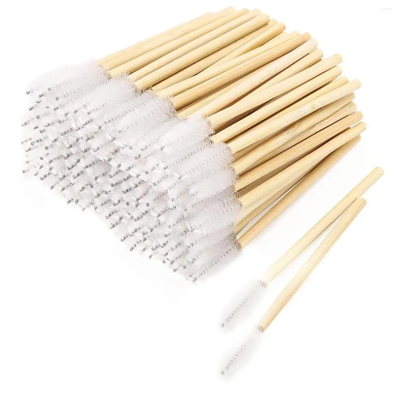 Makeup Brushes 200pcs Disposable Bamboo Mascara Wand Eyelash Brush Tools