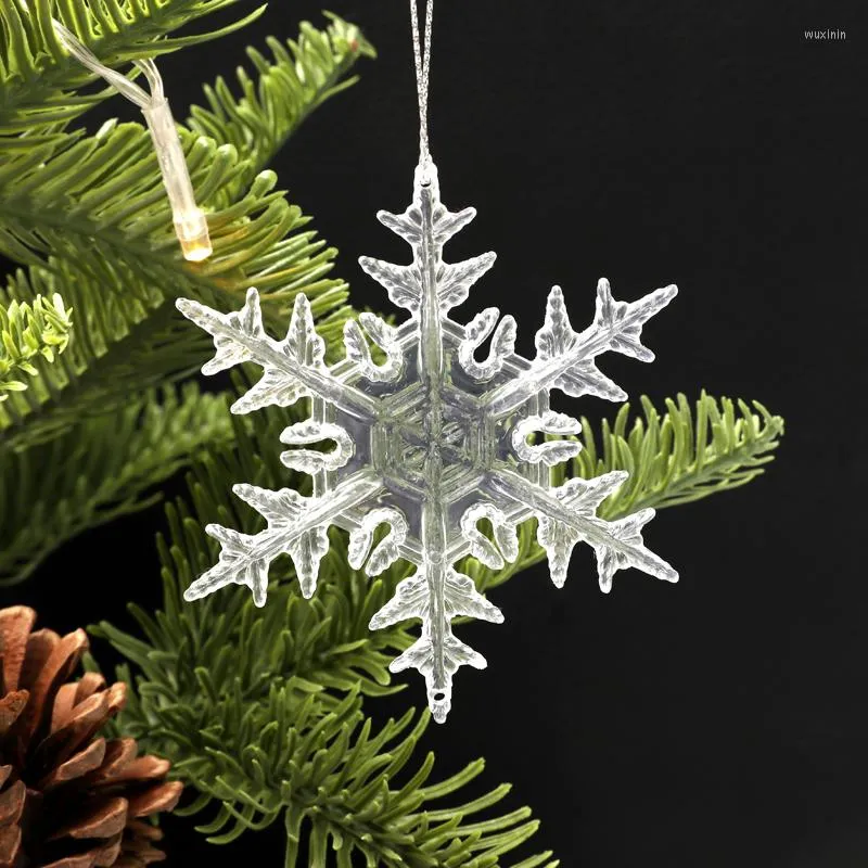 クリスマスの装飾木の装飾雪片8.2-22cm白いプラスチック人工雪の家2023ハッピーイヤーパーティー用品