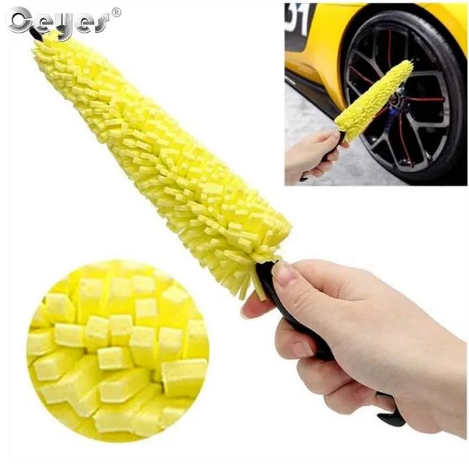 Ceyes Tire Soft Wheel Brush Car Rim Scrubber And Duster Handle For