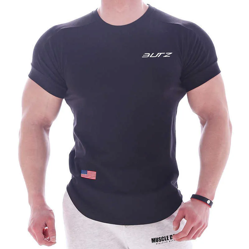 メンズTシャツメンTシャツパッチワーク曲線裾クイックドライシャツジムフィットネストレーニングボディービルマッスルTシャツT230103