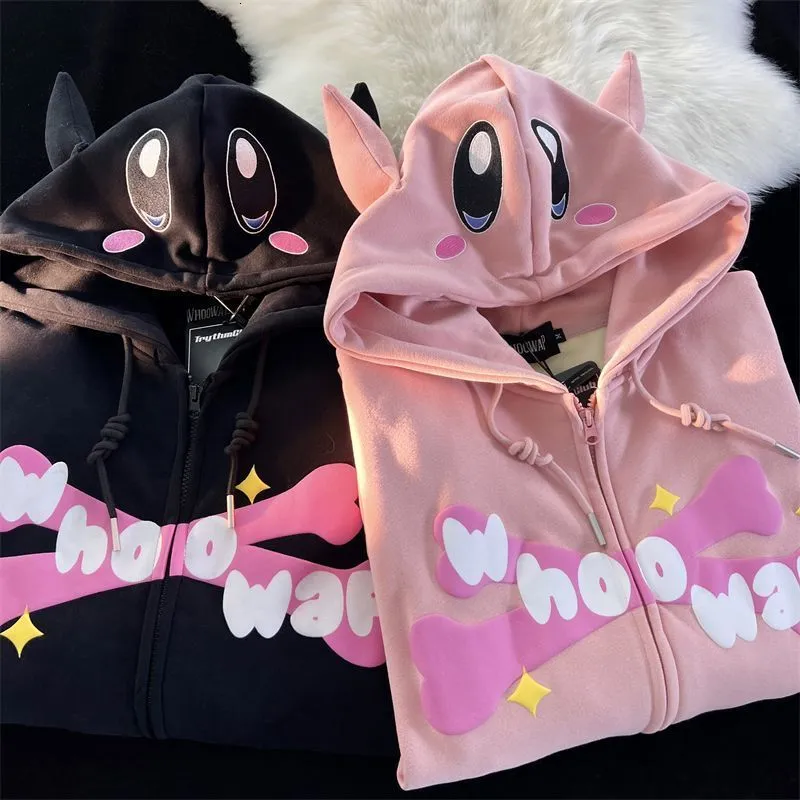 Kawaii Y2K Zip Up Hoodie - Womens Anime Streetwear