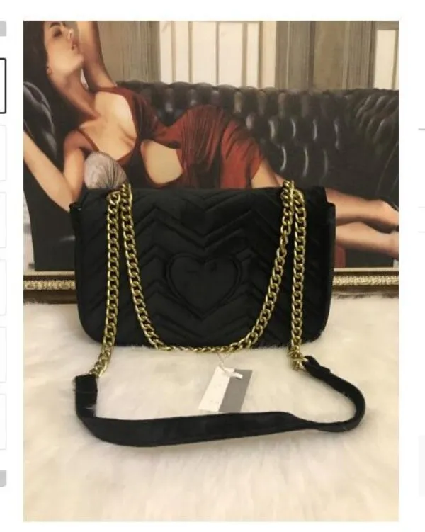 Kadın çantaları Klasik zincir tek omuz askılı çanta kadife kumaş Moda Alışveriş Çantası çanta hobo çanta Lüks tasarımcı çantalar flep cüzdan tote