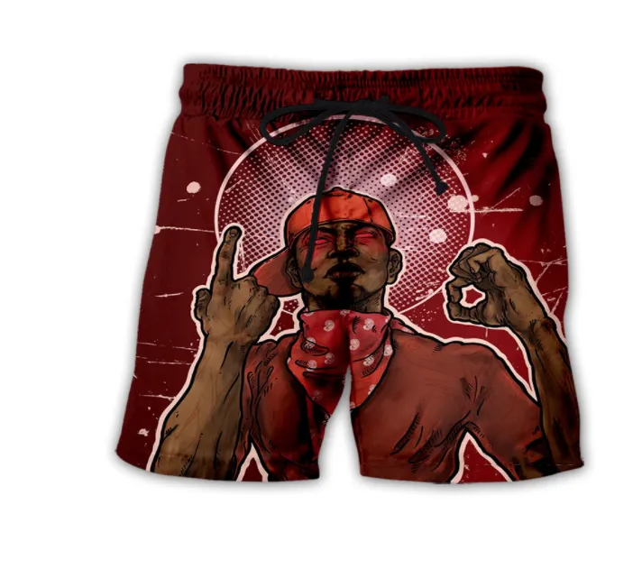 Hip Hop Sportwear Punk Pantaloni sportivi larghi casuali Autunno Uomo Cool Print Blood Gang Bandana Pantaloncini 3d 011