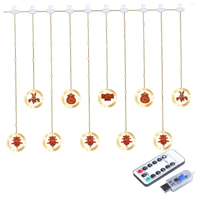 Saiten LED Chinesisches Frühlingsfest Lichterkette Warmweiße Beleuchtung Fernbedienung Lampe Ornament für Hof Bar Schlafzimmer Dekoration