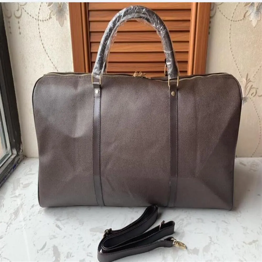 Designer Mens 55 cm stora resebagage -tangent och lås män Totes läder handväska duffle påsar courrier axelväskor lyxiga crossb244k