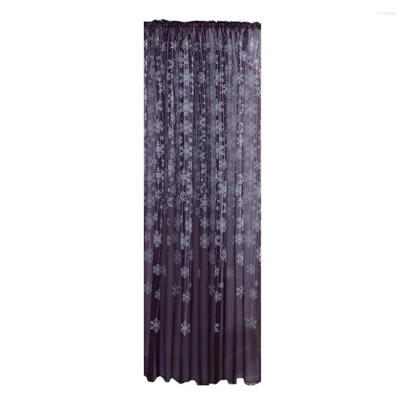 Dekoracje świąteczne 1PCS Zasłona Płatka Śniegła Tiulowy Drape Valance Sypialnia Sypialnia zabieg okno Sheer Curtains Navidad