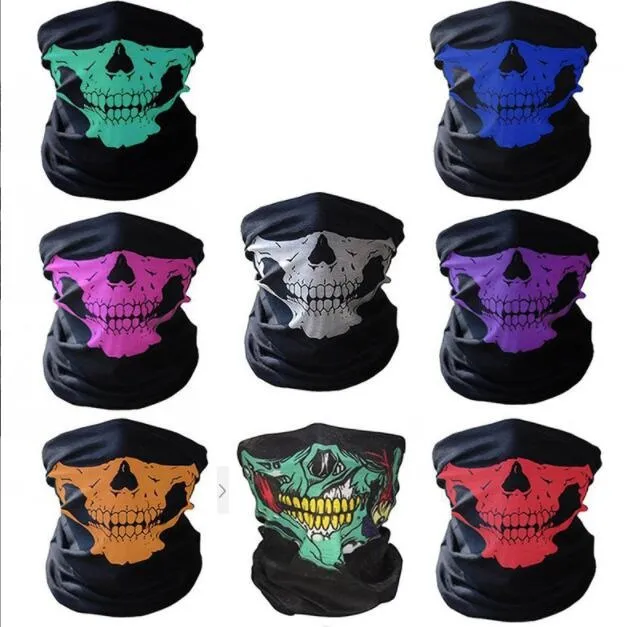 Taktiska skalle masker motorcykel cykel cykling halsduk utomhus sport hals varmare cosplay spöke mask full ansikte huvud huva protektor bandanas party mask