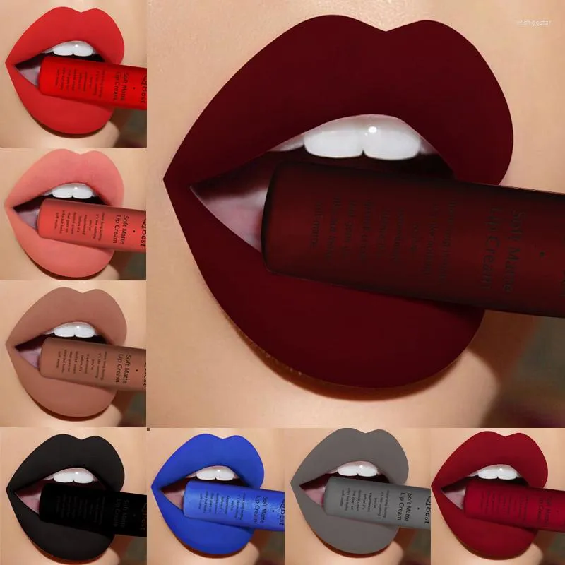 شفاه الشفاه السائل الشفاه الشفاه LAP Matte Liquid Long Last Last Velvet Mate Nude Red Lint Tube Makeup Commetics Lipsticks 34Color