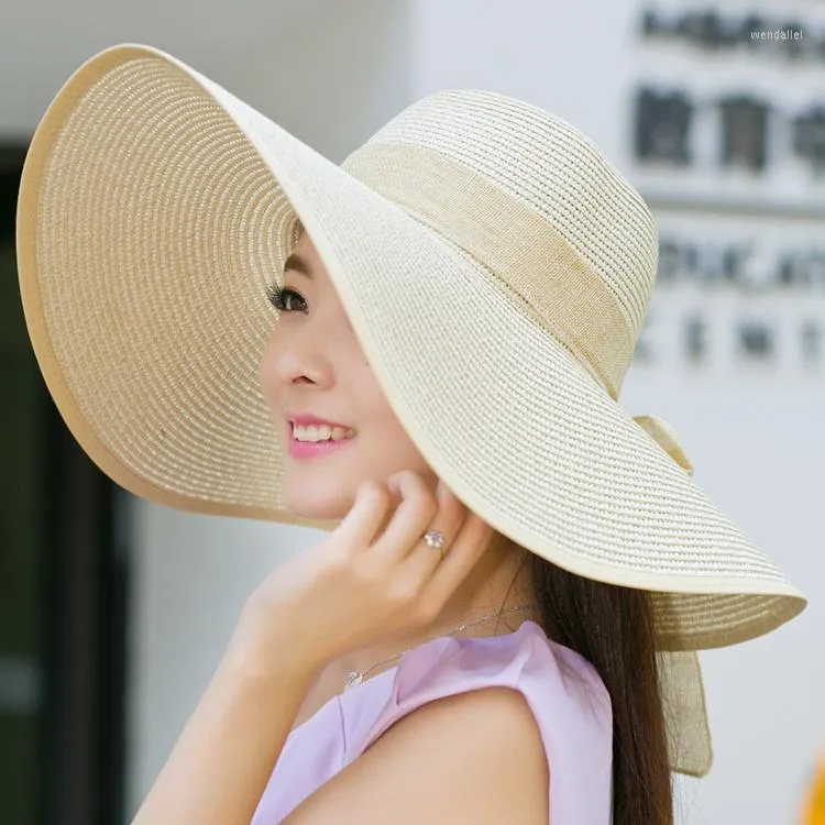 Широкие шляпы соломенная шляпа Леди летние солнцезащитные крема
