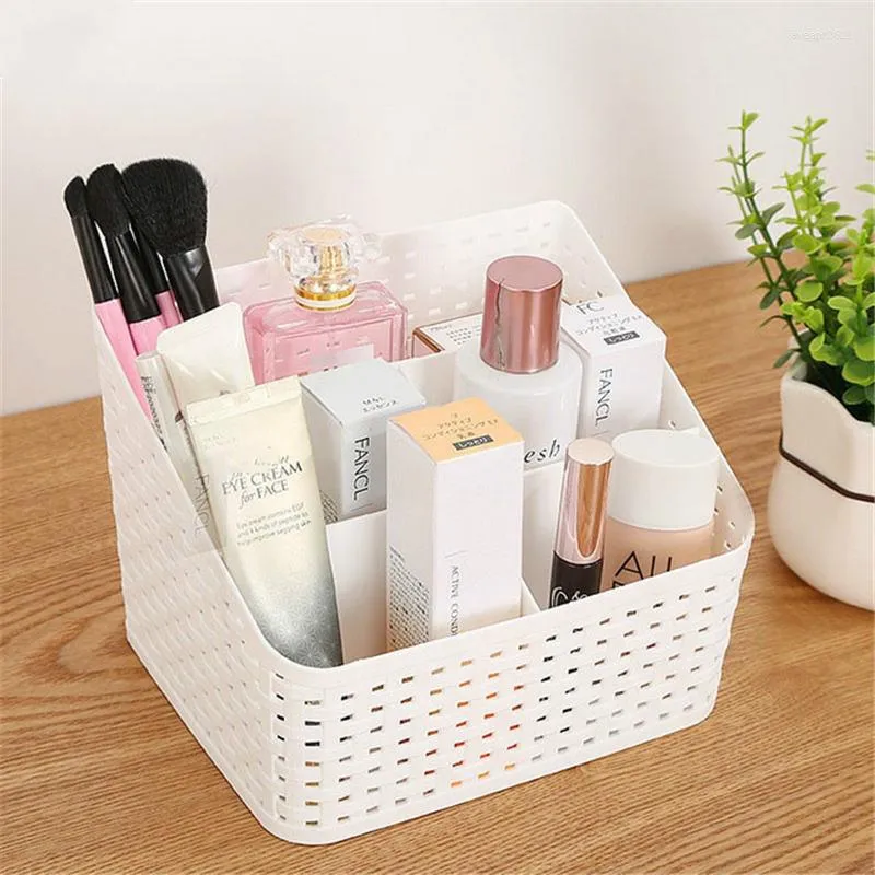 Caixas de armazenamento Wbbooming Makeup Organizer Box for Cosmetics Desk Office Skincare Case Lipstick Jewelry