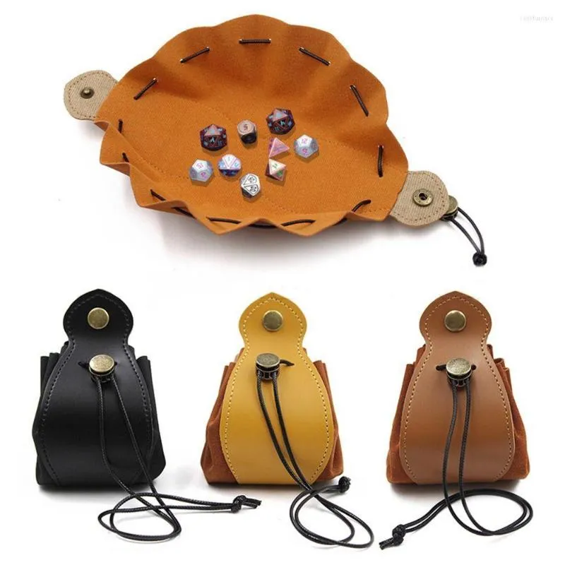 Storage Bags Fashion Role Playing Tool Multiple Sides Dice Bag Tray Board Game Leather Drawstring Pouch Coin Purse