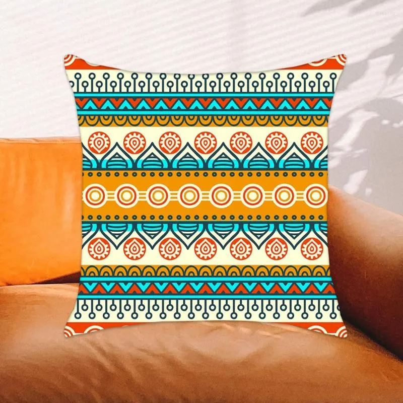 Oreiller bohème rayé jeter couverture aztèque ethnique géométrie canapé décor à la maison sud-ouest Tribal étui 45x45cm