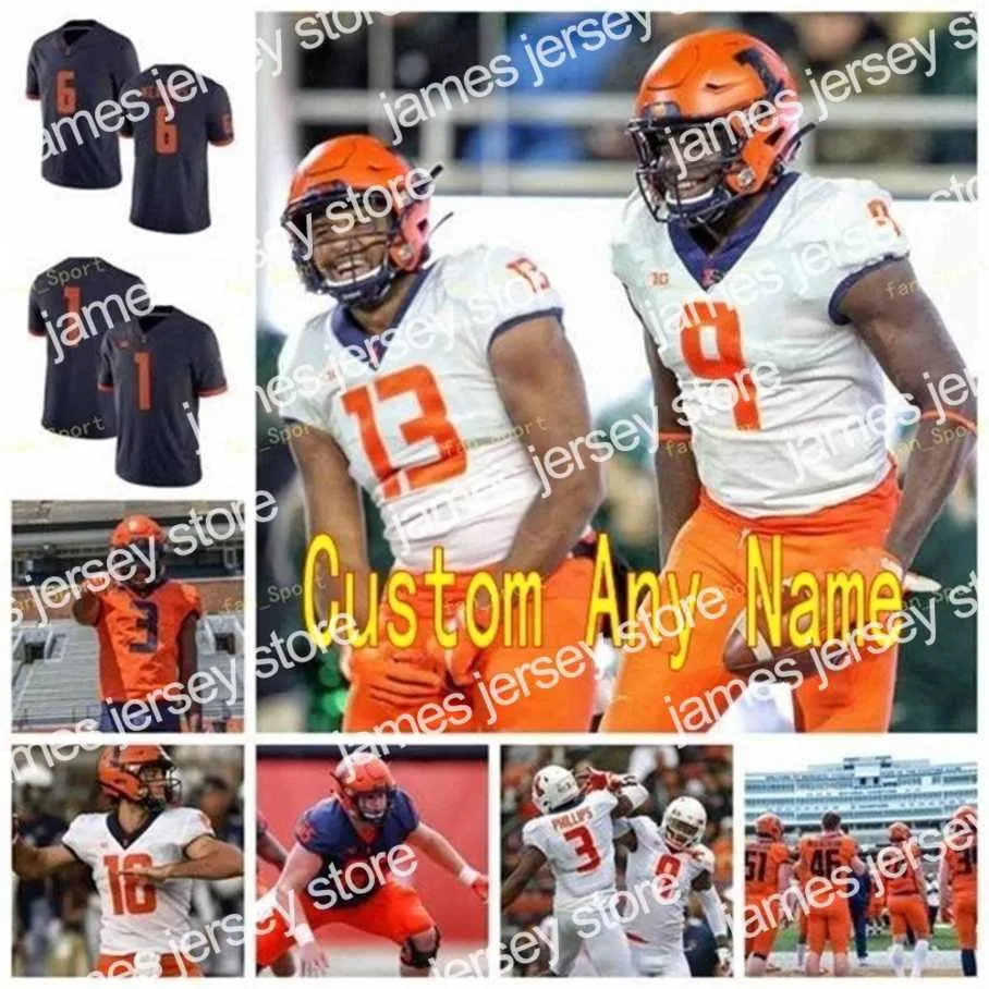 American College Football Wear Thr NCAA College Jerseys Illinois Fighting Illini 50 Dick Butkus 51 Kevin Hardy 56 Ethan Tabel 6 Dominic Stampley 8 AJ Jenkins Custom