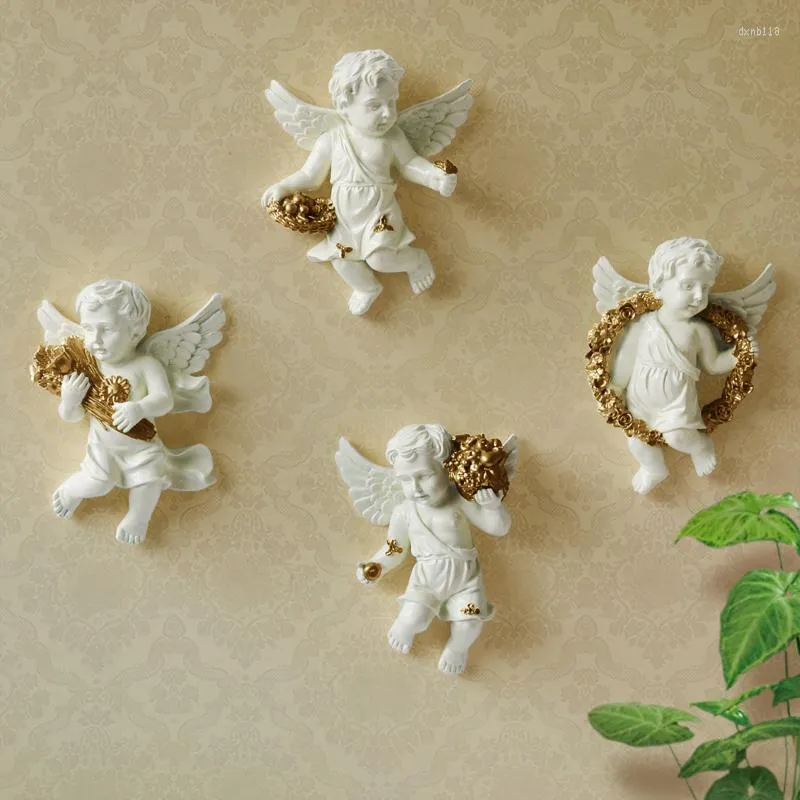 Dekoracyjne figurki Europejskie małe anioły powieszenia ścienne dekoracja kreatywna wisząca dom domowy telewizja dekoracje tła