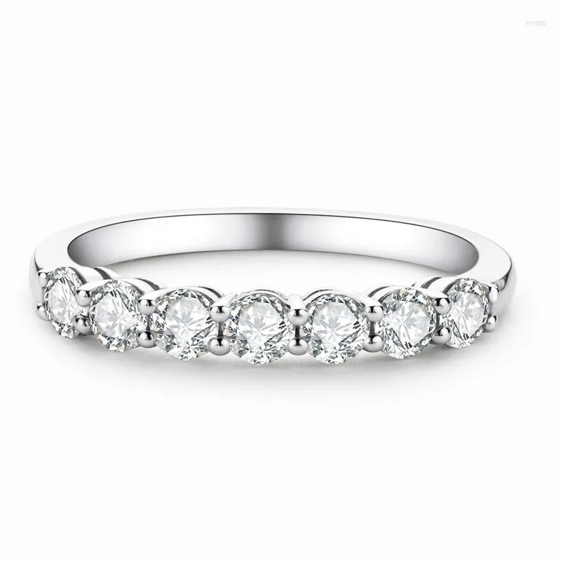 Anelli a grappolo Design semplice S925 Argento sterling 3mm Anello a sette stelle Fila Vendita di moda Moissanite Fidanzamento per le donne Regalo