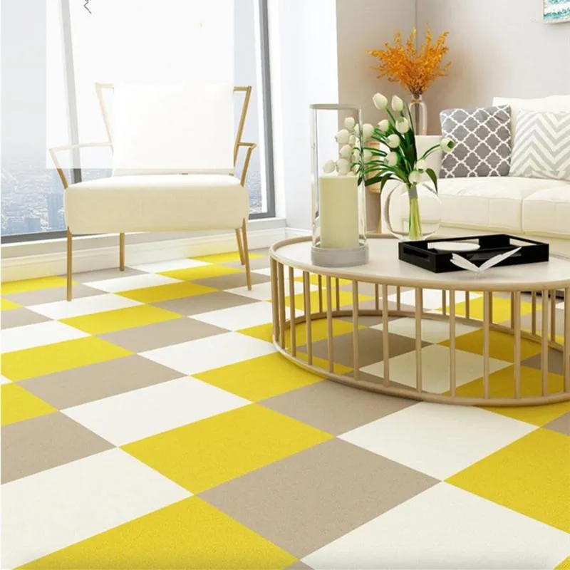 Teppiche 2023 Selbstklebende DIY Spleißen Haushaltsbodenmatte Schlafzimmer Wohnzimmer Kinderküche Kein Rutschteppich 10 Farben 1 Stück