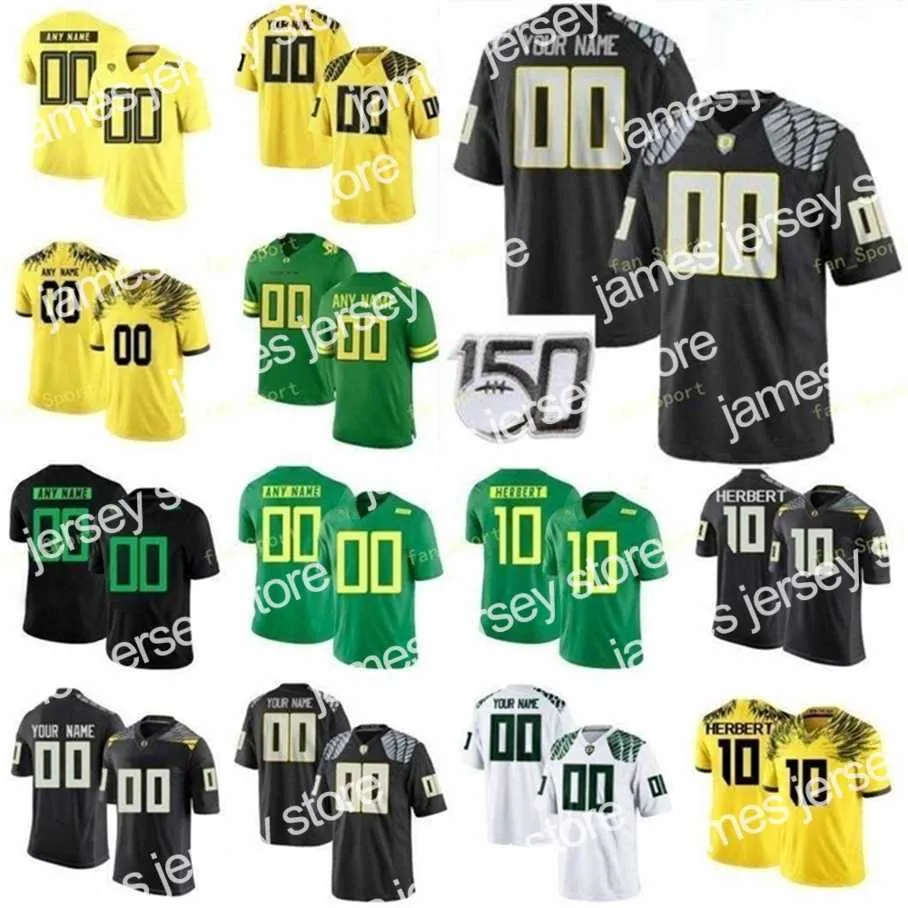 Американский колледж футбол Thr Ncaa College Jerseys Oregon Ducks 10 Джастин Герберт 7 CJ Verdell 5 Kayvon Thibodeaux 3 Джонни Джонсон III Custom Football сшит