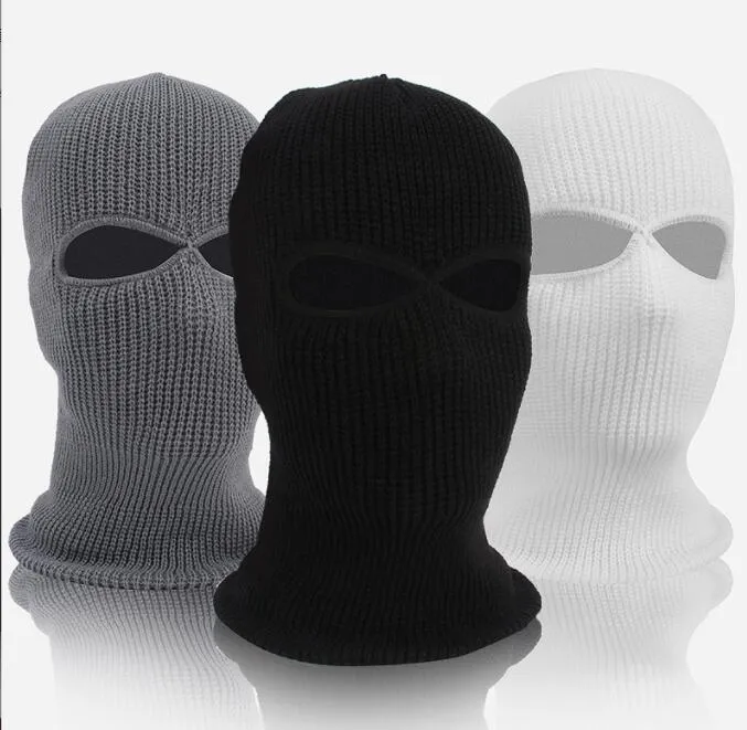 Acryl maskers gebreide heren sportschedelhoed Volledig gezicht deksel 2 twee gat ski masker kap winter warme fietsen balaclavas beanies cap