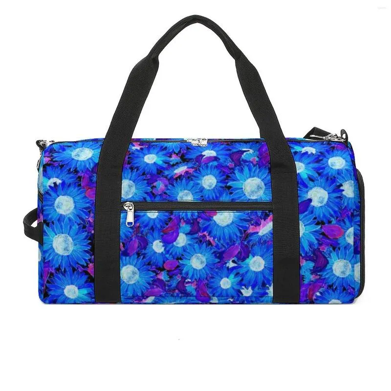 Outdoor Bags Blue And Purple Sunflower Sports Bag Floral Print Training Gym Accessories Men Fitness Handbags