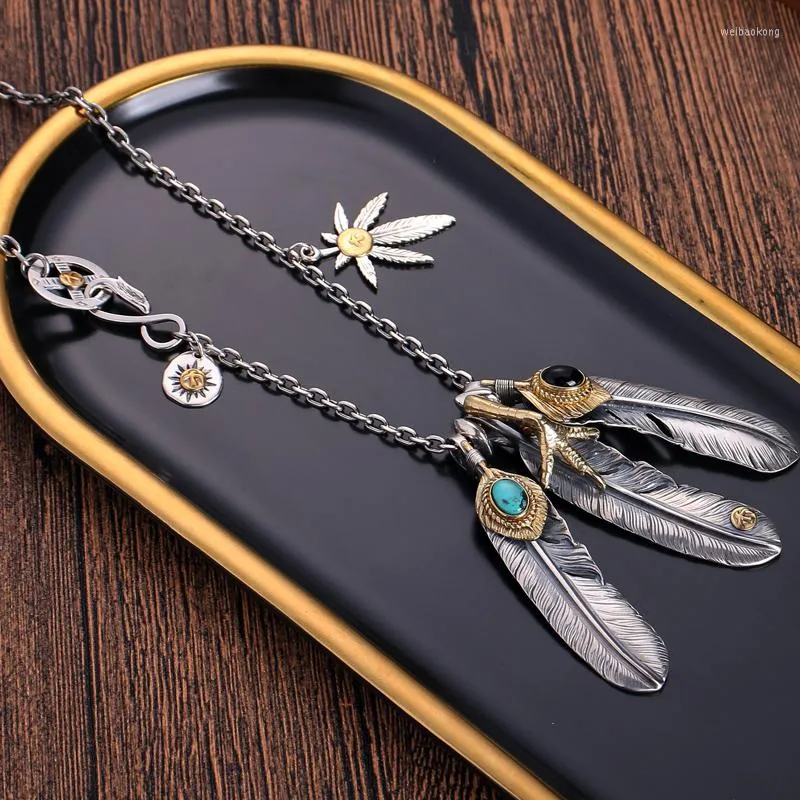 アクセサリー feather21&19chain with Turquoise アクセサリー