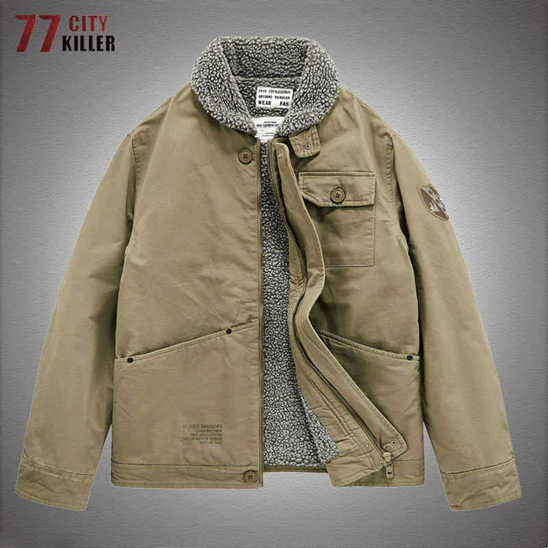 Outdoor Jackets Sweats à capuche hiver polaire Parka hommes épaissir coton militaire manteau résistant au froid chaud décontracté en plein air Cargo poche tactique laine d'agneau veste mâle 0104