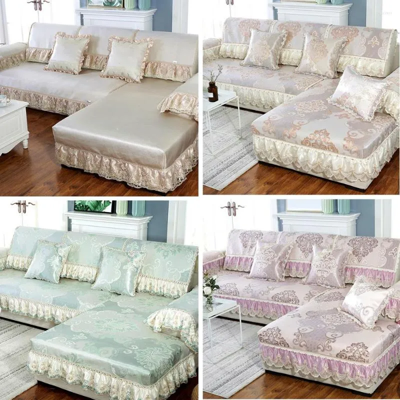 Chair Covers High-end Luxury Ice Silk Vine Sofas Universal Soft Comfortable Slip Sofa Sets Cushion Backrest Pillow Cover For