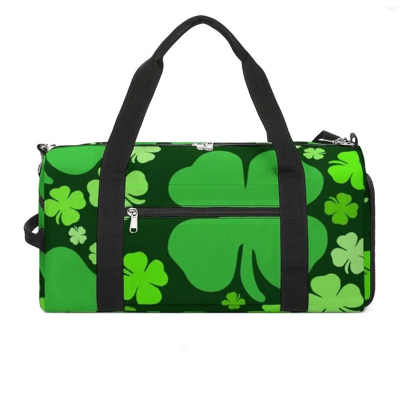 Açık Çantalar St Patrick's Day Sport Lucky Shamrocks Patricks Büyük Gym Bag Seyahat Erkek Kadın Fitness Çantası