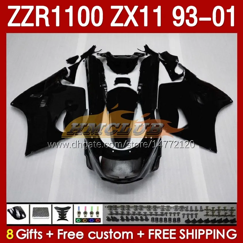 Körper für Kawasaki Ninja ZX-11 R ZZR-1100 ZX-11R ZZR1100 ZX 11 R 11R ZX11 R 1993 1994 1995 2000 2001 165NO.17 ZZR 1100 CC ZX11R 93 94 95 97 98 99 00 01 Fairing-Kit Matten schwarz