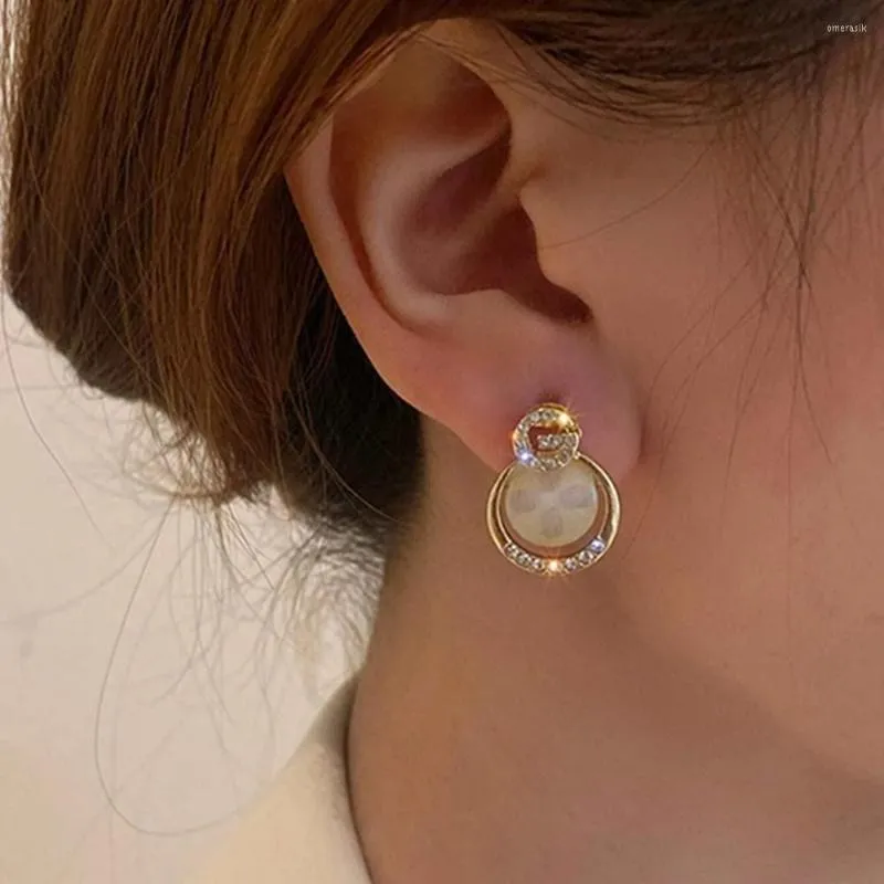 Dangle Earrings 2023 상감 모인 RINESTONE OPAL G-LETTER 여성 성격 패션 단순 웨딩 보석 생일 선물