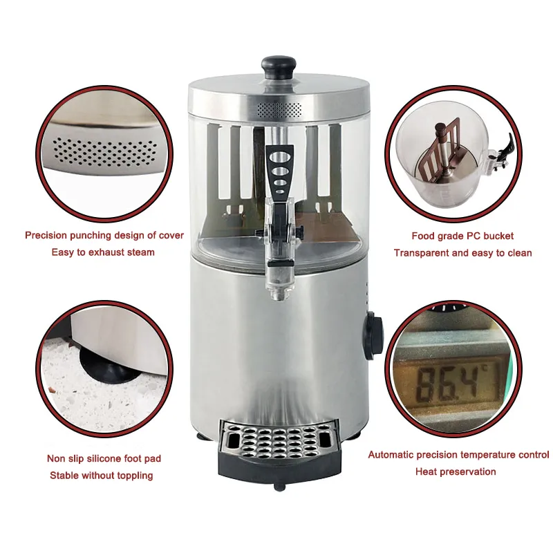 Hot Chocolate Machine Maker Milk Dispenser 3L anv￤nds f￶r att sm￤lta te -maskin i Hotel Restaurant Bakery Coffe