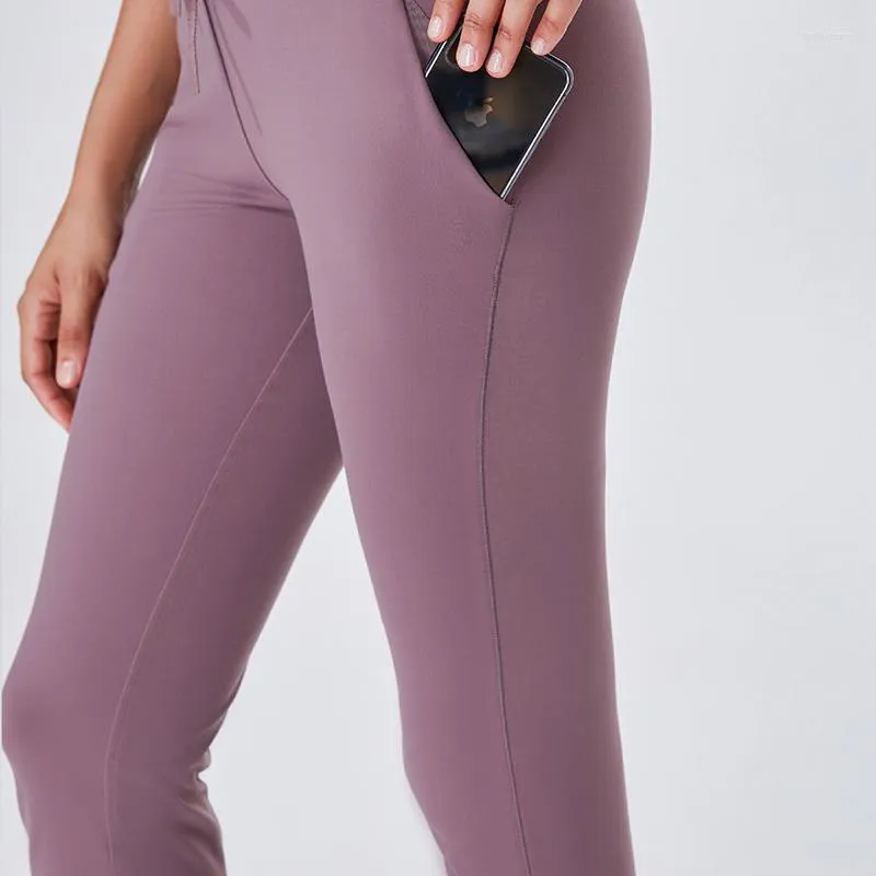 Pantalon actif pour femmes, survêtement d'entraînement, de course, avec poche, cordon de serrage, coupe décontractée, jogging effilé pour le salon